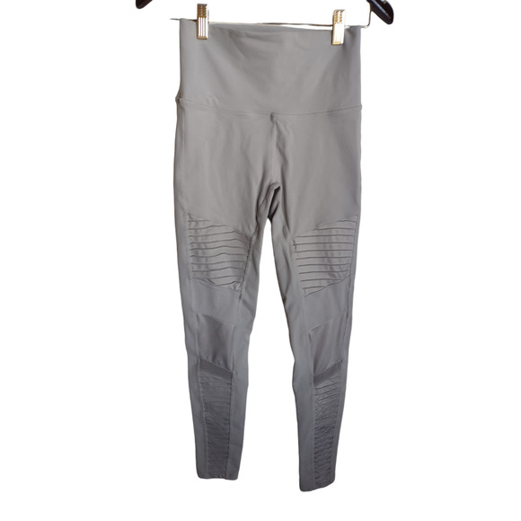 ALO Yoga Pants - ALO High Waist Yoga Moto Leggings in Dove Gray